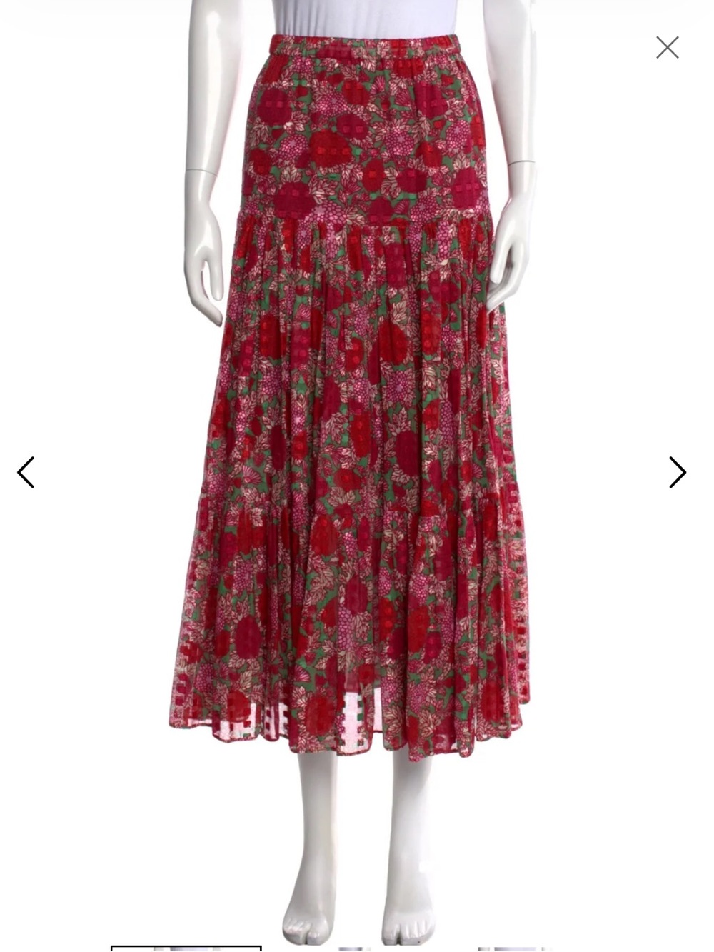Alexis Floral Print Long Skirt - Picture 2 of 6
